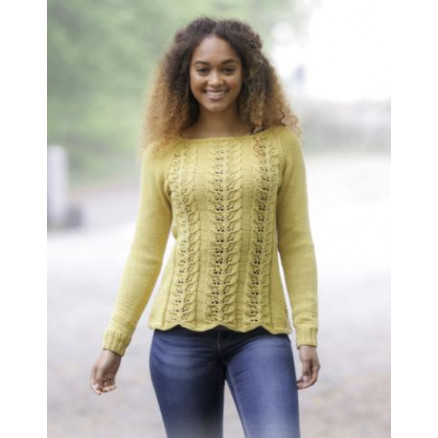Lemon Parfait by DROPS Design - Bluse Strikkeopskrift str. S - XXXL