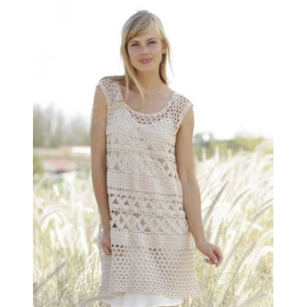 Summer Bliss by DROPS Design - Tunika Hækleopskrift str. S - XXXL