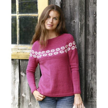 Daisy Delight by DROPS Design - Bluse Strikkeopskrift str. S - XXXL