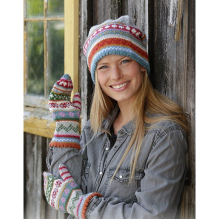 Happy Winter by DROPS Design - Hue og Vanter Strikkeopskrift str. S/M - M/L