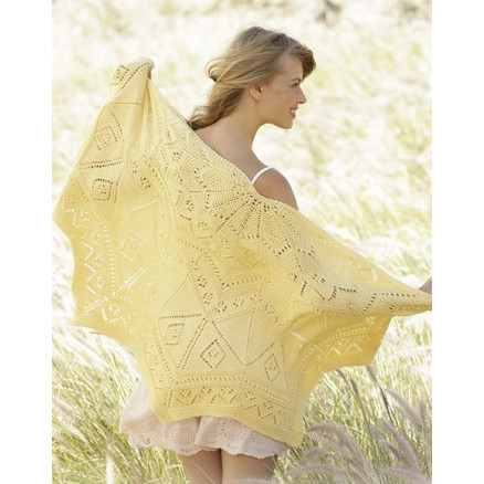 Spring Splendor by DROPS Design - Sjal Strikkeopskrift 70x140