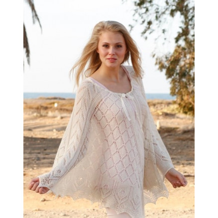 Honeymoon by DROPS Design - Poncho Strikkeopskrift str S/M/L - XL/XXL/XXXL