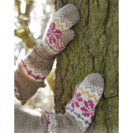 Prairie Fairy Mittens by DROPS Design - Vanter Strikkeopskrift str. 3/5 - 9/12 år