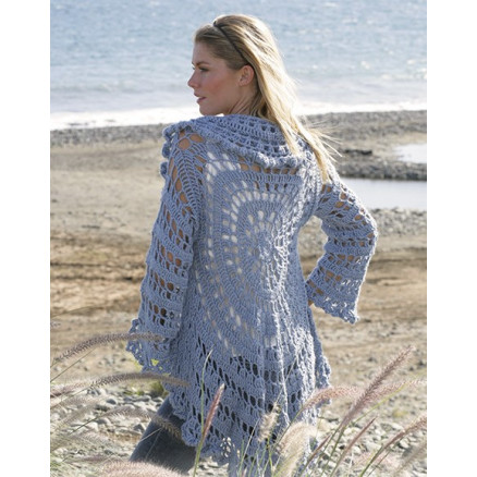 Moonlight Mist by DROPS Design - Jakke Hækleopskrift str. S/M - XL
