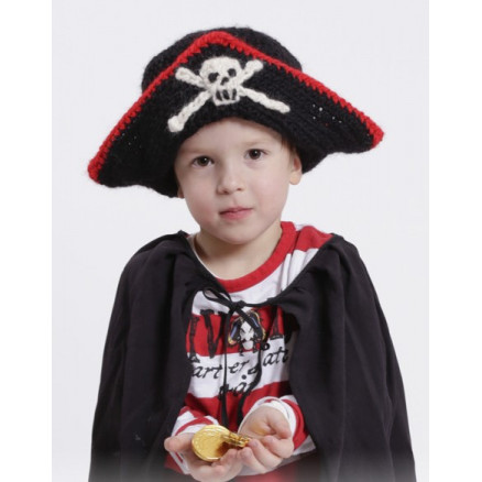 Ahoy! by DROPS Design - Sørøverhue Hækleopskrift str. 1/2 år - 9/10 år