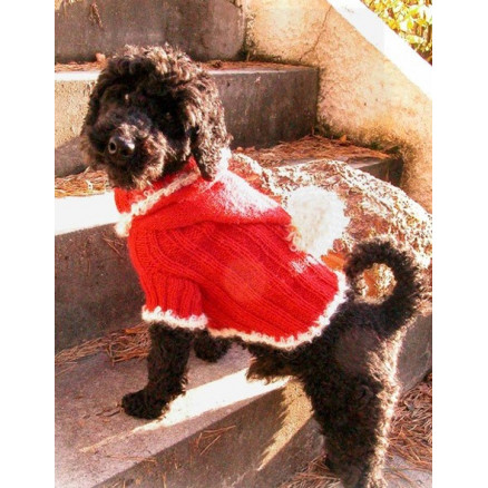 Santa Dog by DROPS Design - Hundebluse Strikkeopskrift str. XS - M