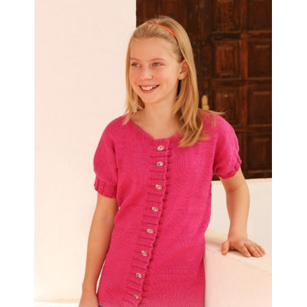 Jolie Cherie Kids by DROPS Design - Jakke Strikkeopskrift str. 7/8 år - 13/14 år