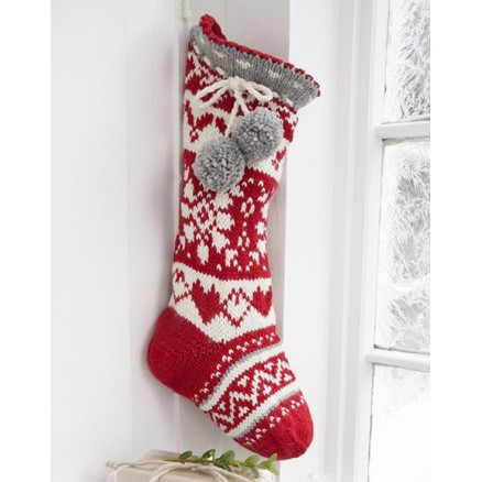 Sweet Treasures by DROPS Design - Julesok Strikkeopskrift 37x15 cm