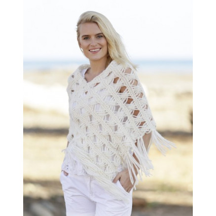 Late in August by DROPS Design - Poncho Strikkeopskrift str. S/M - XXL/XXXL