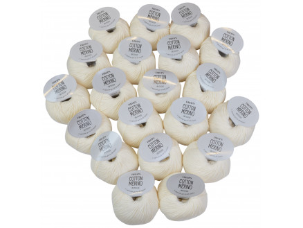 Drops Cotton Merino Garnpakke Unicolor 01 Natur - 20 stk