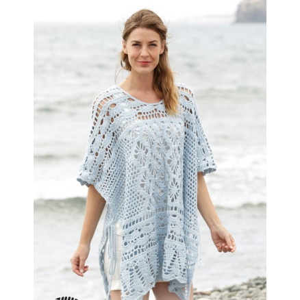 Graceful Mermaid by DROPS Design - Poncho Hækleopskrift str. S/M - XXL-XXXL