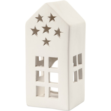 Fyrfadsstage, H: 16 cm, str. 7x7 cm, hvid, 8 stk./ 1 pk.