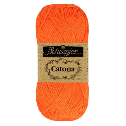 Scheepjes Catona Garn Unicolor 603 Neon Orange