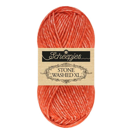 Scheepjes Stone Washed XL Garn Mix 883 Realgar Rød