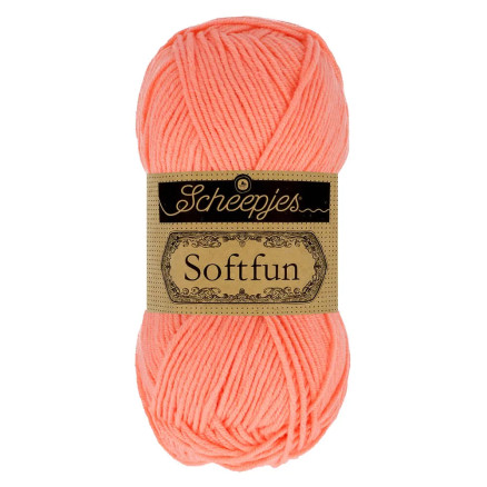 Scheepjes Softfun Garn Unicolor 2636 Blød Koral