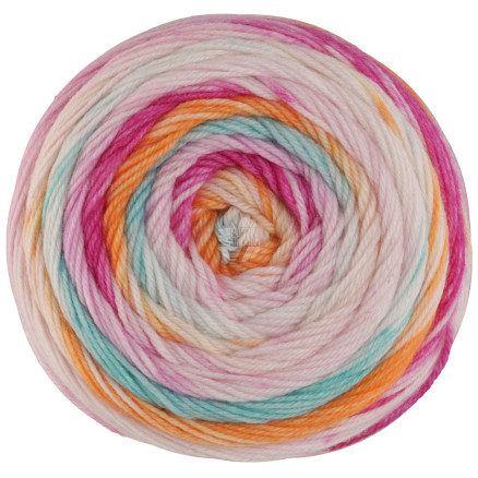Lana Grossa Meilenweit 100 Dusk 6209 Fuschia/Pink/Creme/Citrusgul/Turkis/Orange