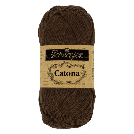 Scheepjes Catona Garn 162 Sort Kaffe - 25g