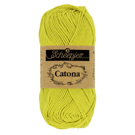 Scheepjes Catona Garn 245 Grøn Gul - 10g