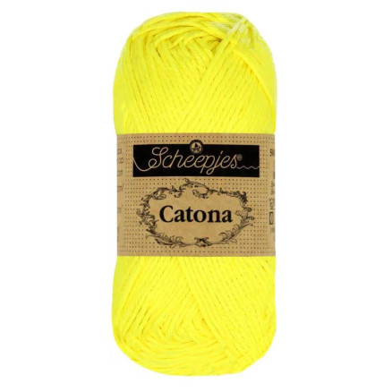 Scheepjes Catona Garn 601 Neon Gul - 10g