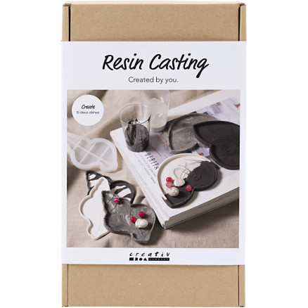 DIY Kit Resin Støbning, Konkylie, sort, hvid, 1 pk.