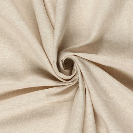 Hør/Bomuld meleret 138cm 52 Creme - 50cm