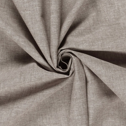 Hør/Bomuld meleret 138cm 55 Taupe - 50cm