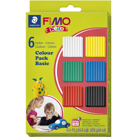 FIMOÂ® Kids ler, standardfarver, 6x42g/ 1 pk.