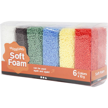 Soft Foam, standardfarver, 6x10g/ 1 pk.