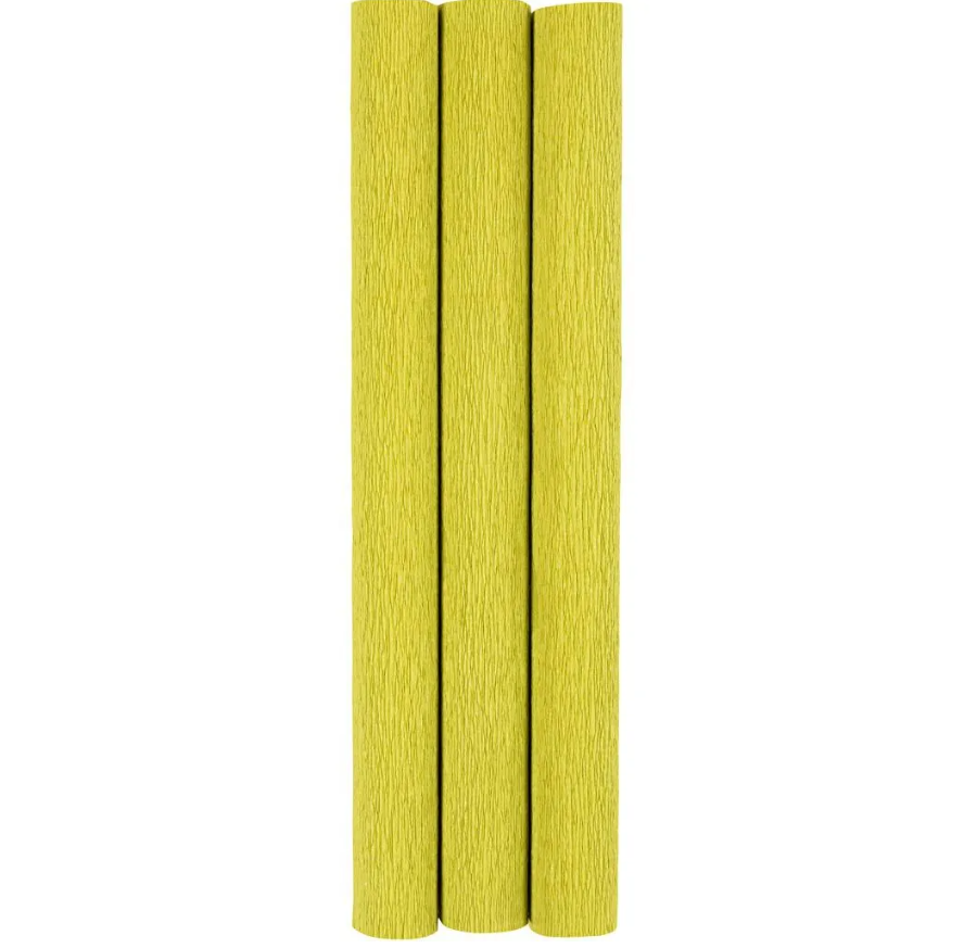 Crepe papir, 3 ark, lys grøn