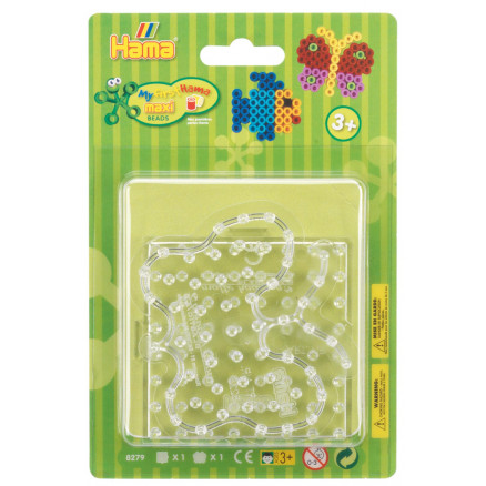 Hama Maxi Perlepladesæt 8279 Firkant & Sommerfugl Transparent 18x12 - 2 stk