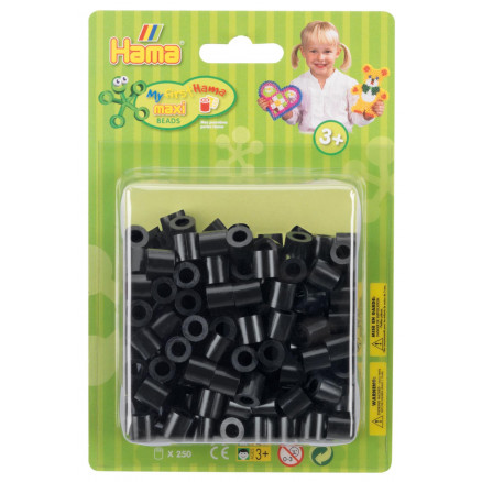 Hama Maxi Perler Blisterpak 8518 Sort - 250 stk