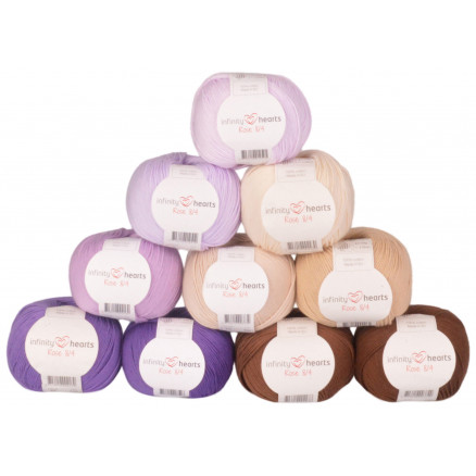 Infinity Hearts Rose 8/4 Garnpakke 28 Brun og Lilla nuancer - 10 stk