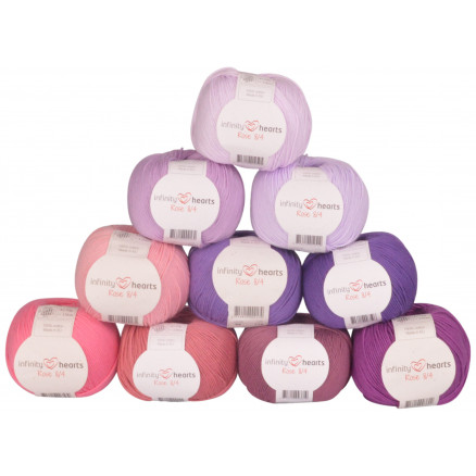 Infinity Hearts Rose 8/4 Garnpakke 24 Rosa og Lilla nuancer - 10 stk
