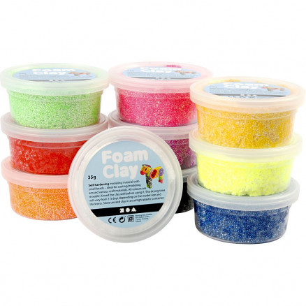 Foam ClayÂ® , ass. farver, basis, 10x35g