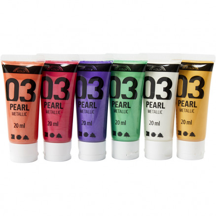A-Color akrylmaling, suppleringsfarver, 03 - metallic, 6x20ml