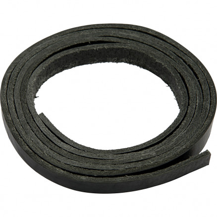 Læderrem, Sort, B: 10 mm, tykkelse 3 mm, 2m