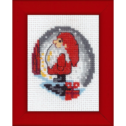 Permin Broderikit Billede Nisse på trappe 6x8cm