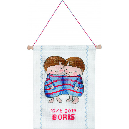 Permin Broderikit Stjernetegn Tvilling 18x25cm