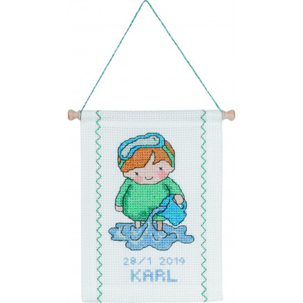 Permin Broderikit Stjernetegn Vandmand 18x25cm