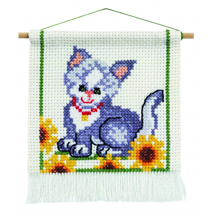 Permin Broderikit Billede Kat 16x18cm