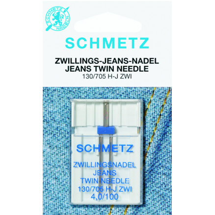 Schmetz Symaskinenåle Tvilling Jeans 130/705 H-J Zwi Str. 4,0-100 - 1 stk