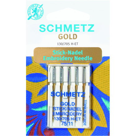 Schmetz Symaskinenåle Broderi Guld 130/705 H-ET Str. 75 - 5 stk