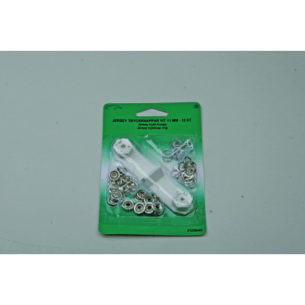 Jersey Trykknapper Ring 11mm Sølv - 12 sæt
