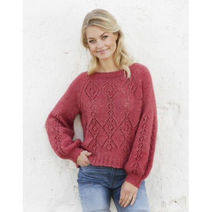 Berry Diamond by DROPS Design - Bluse Strikkeopskrift str. S - XXXL