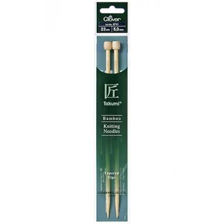 Clover Takumi Strikkepinde Bambus 23cm 5,00mm
