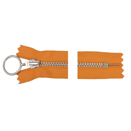 YKK Lynlås Aluminium Fast m/Ring 30cm 4mm Karry