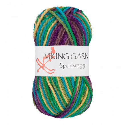 Viking Garn Sportsragg 592 Multi Grøn/Lilla