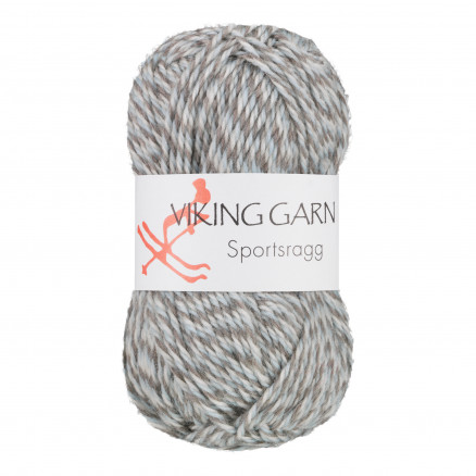 Viking Garn Sportsragg 585 Grå/ Lys Blå