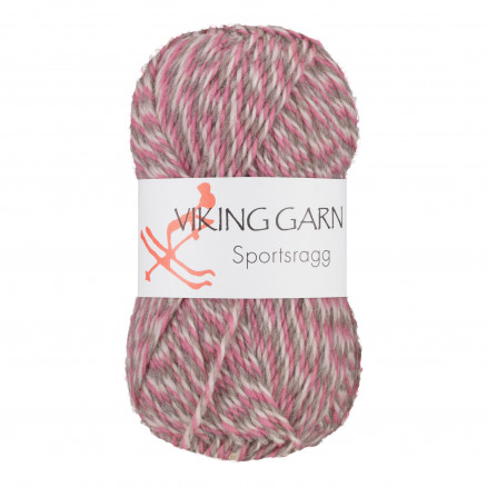 Viking Garn Sportsragg 584 Rosa/ Grå