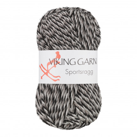 Viking Garn Sportsragg 580 Grå/ Sort/ Hvid